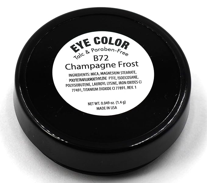 Pure Ziva Champagne Frost Golden Glow Shimmering Shimmer Pressed Powder Single Vegan Eyeshadow; Talc, Paraben & Cruelty Free