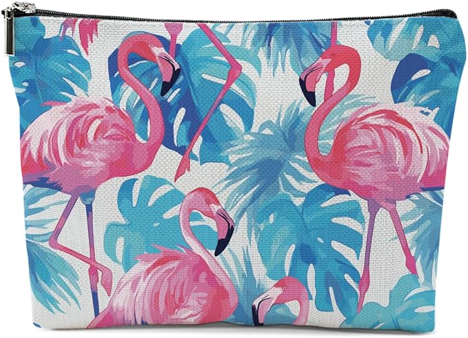 XFN Flamingo Gifts, Flamingo Stuff Makeup Bag, Flamingos Cosmetic Bag Travel Pouch, Animal Lovers Gift for Women Girls Daughter Sisters Coworker Best Friend Friendship Graduation Birthday Gifts