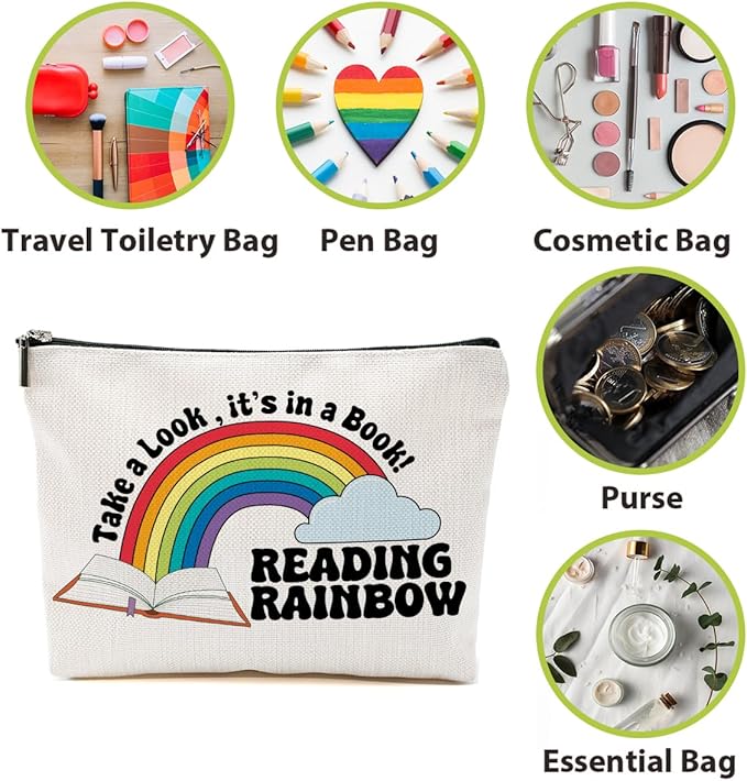 Book Lovers Gifts for Women Readers Makeup Bag, Reading Gifts Cosmetic Bag