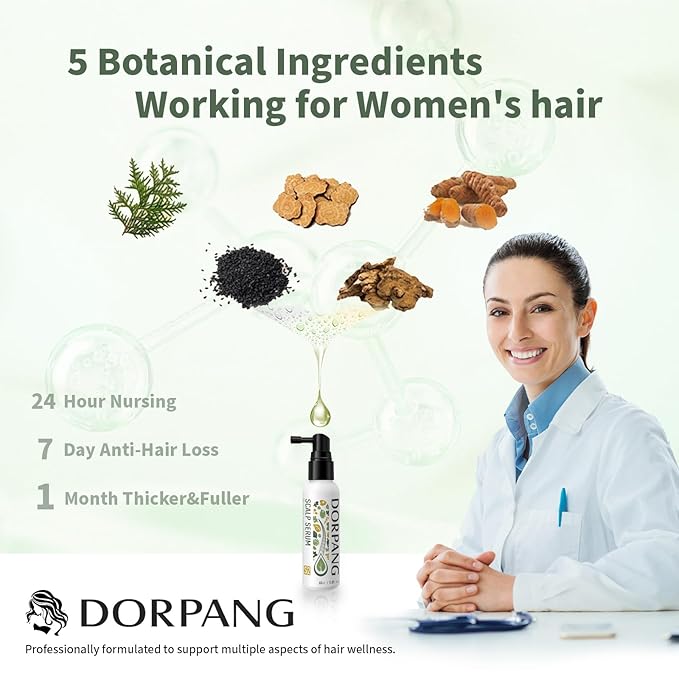 DORPANG Scalp Serum for Thinning Hair, Clinically Tested Vegan Formula with Capixyl and AnaGain, Promotes Fuller-Looking Hair & Healthy Scalp, Peptide Non-Greasy for Dry Sensitive Scalps 60ml