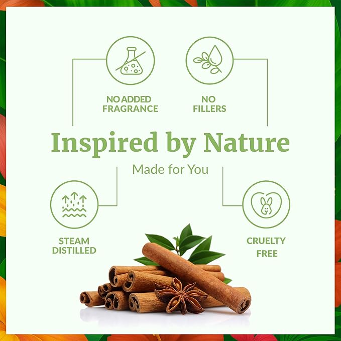 SVA Cinnamon Leaf Essential Oil 4 Fl Oz – for Diffuser, Skin & Hair Care – Ideal for Massage & DIY Blends – with Dropper