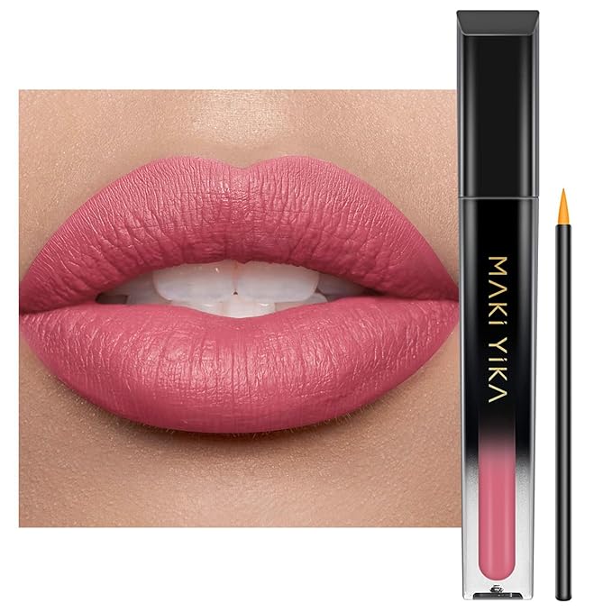 MAKI YIKA Pink Lipstick Matte Liquid for Women Color Stay Long Lasting Lipsticks