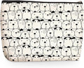 Wenboco Black White Dog Makeup Bag, Large Capacity Travel Makeup Case Cosmetic Bags for Women, Portable Pouch Purse Travel Essentials Toiletries Accessories, Christmas Birthday Gifts for Women