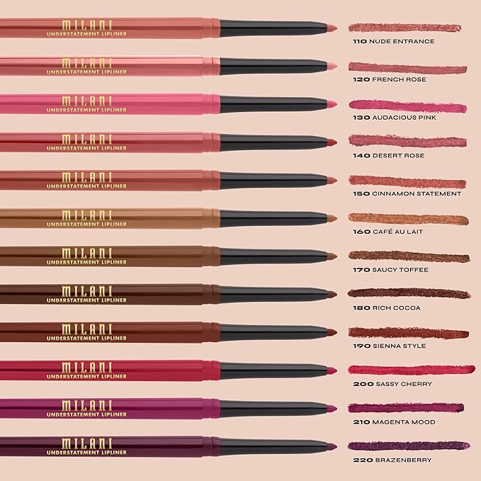 Milani Understatement Lipliner Pencil - Highly Pigmented Retractable Soft Lip Liner Pencil, Easy to Use Lip Makeup - lip liner