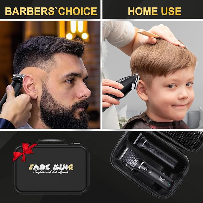 FADEKING® Professional Hair Clippers for Men, Cordless Hair Cutting Kit