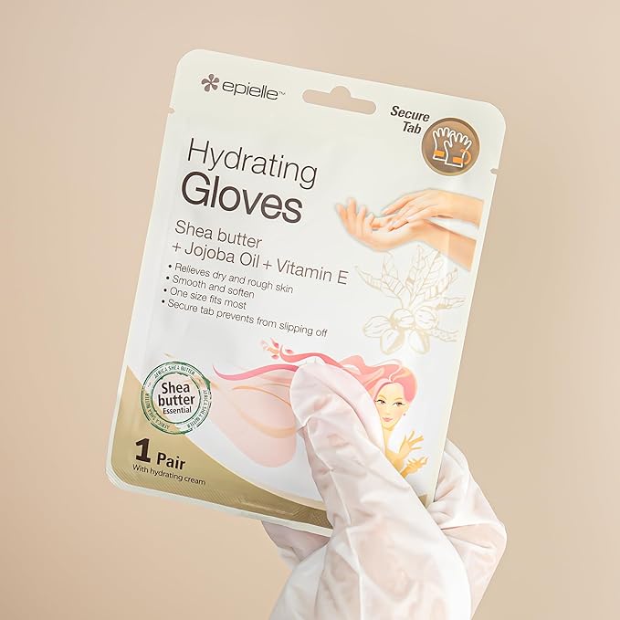Epielle Hydrating Hand Mask 6 Pairs, Relieve and Soften with Shea Butter & Jojoba Oil, Deep Moisturizing Gloves for Dry, Cracked Hands, Self Care Gifts for Women, Spa Kit