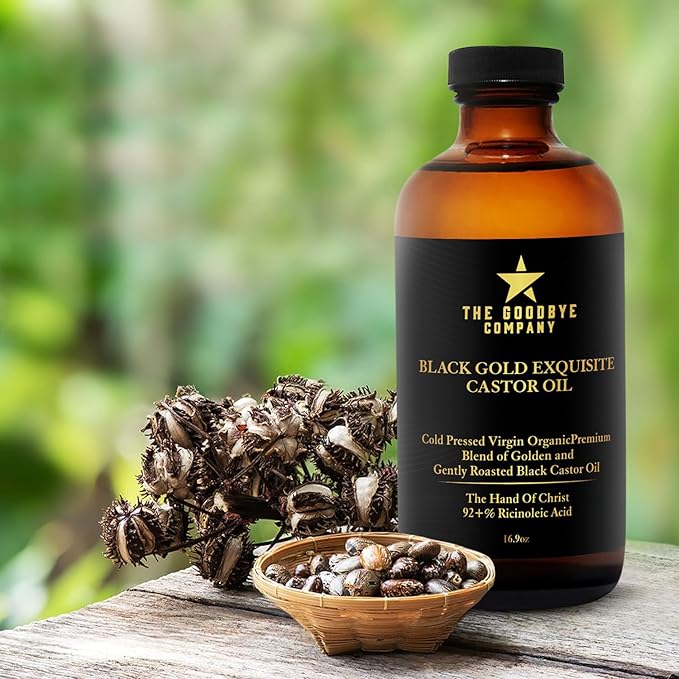 The Goodbye Company Organic Jamaican Black Castor Oil for Hair, Skin, Brows & Lashes, 16.9 oz
