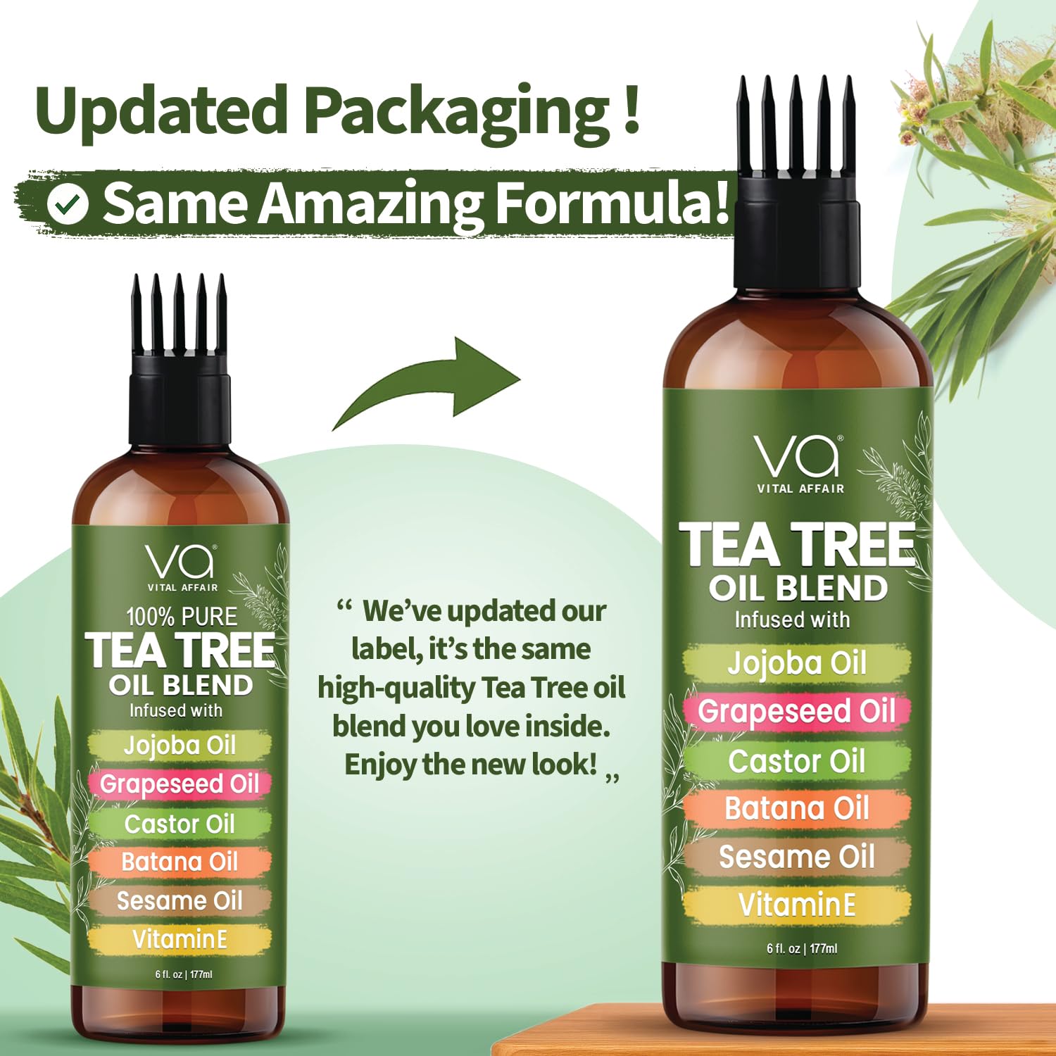 Tea Tree Hair Growth Oil 6 Fl Oz With Jojoba, Castor, Batana Oil