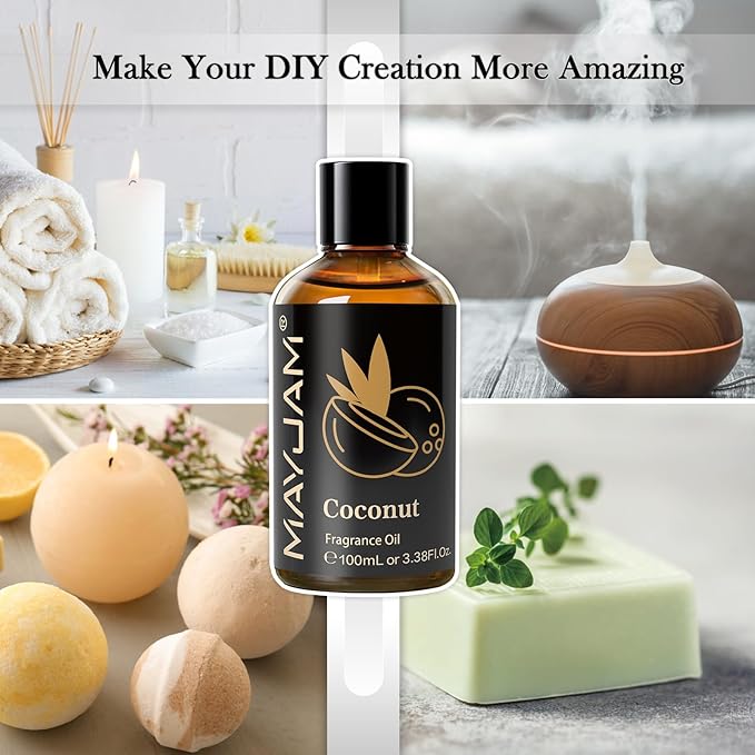 MAYJAM Coconut Fragrance Oil for Diffusers, 3.38FL.OZ