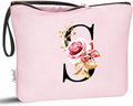 Vavabox A-Z Personalized Makeup Bag, Birthday Gifts for Women Mom, Gifts for Best Friend, Bride Bridesmaid Cosmetic bag (S, 06-Pink)