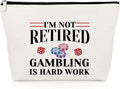 Gevody Gambler Gifts for Women Casino Makeup Bag Casino Lover Gifts Gambler Lover Gift Retirement Gambling Gift Cosmetic Bag for Slot Machine Birthday Christmas Thank You Present Travel Pouch