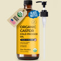 Zen Routine Organic Castor Oil in Glass Bottle – Cold Pressed Hexane Free – For Hair Growth, Face, Eyelash, Skin, Stomach & Castor Pack Wrap – 100% Pure & Unrefined 16 fl oz — Made in USA