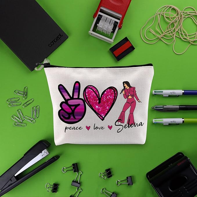BLUPARK Song Makeup Bag Singer Fan Gift Music Inspired Cosmetic Bag (Peace Love Se)