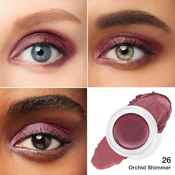 FeiCuiYun Cream Glitter Orchid Shimmer Metallic Eyeshadow Palette Makeup, Natural Single Mini Instant Holographic Eyeshadow For Women, Sombras Crema Para Ojos, Talc, Paraben & Cruelty Free, 26