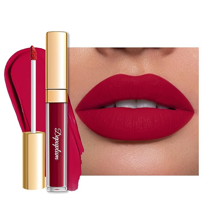 Depuplum Dark Red Lipstick Matte for Women Superstay Long Lasting Lipsticks