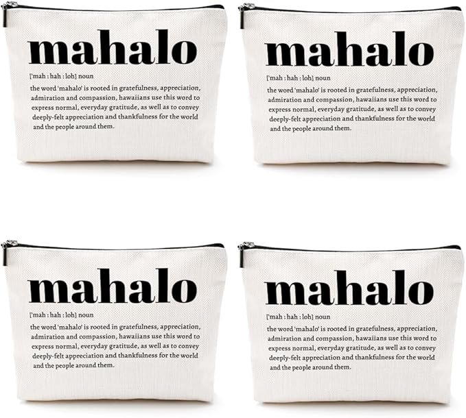 CQM 4pcs Hawaiian Gifts Makeup Bags Hawaii Cosmetic Bag Hawaiian Souvenirs