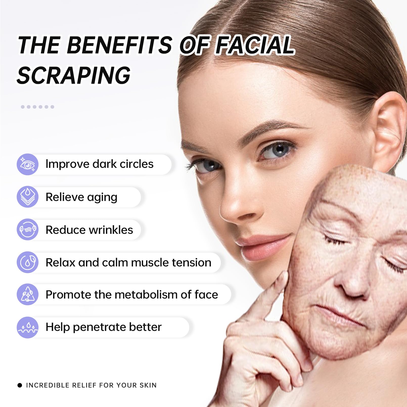 CUTELIILI Stainless Steel Gua Sha - Metal Gua Sha, Gua Sha Facial Tools