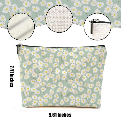 4 Packs Vintage Daisy Flowers Makeup Bag Friend Friendship Gifts for Women