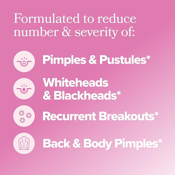 O Positiv FLO Acne Capsules – Supports Clearer, Healthier-Looking Skin for Face, Back & Body – Colostrum-Derived Lactoferrin, Zinc and Vitamin E – 30 Servings