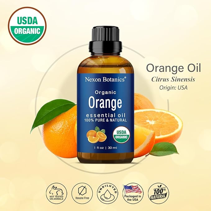 Organic Orange Essential Oil 30 ml - 100% Pure & Natural - Hexane Free
