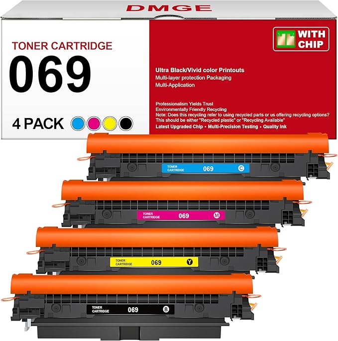 069 Toner Cartridges Set 4 Pack Replacement for Canon 069 069H Mf753cdw