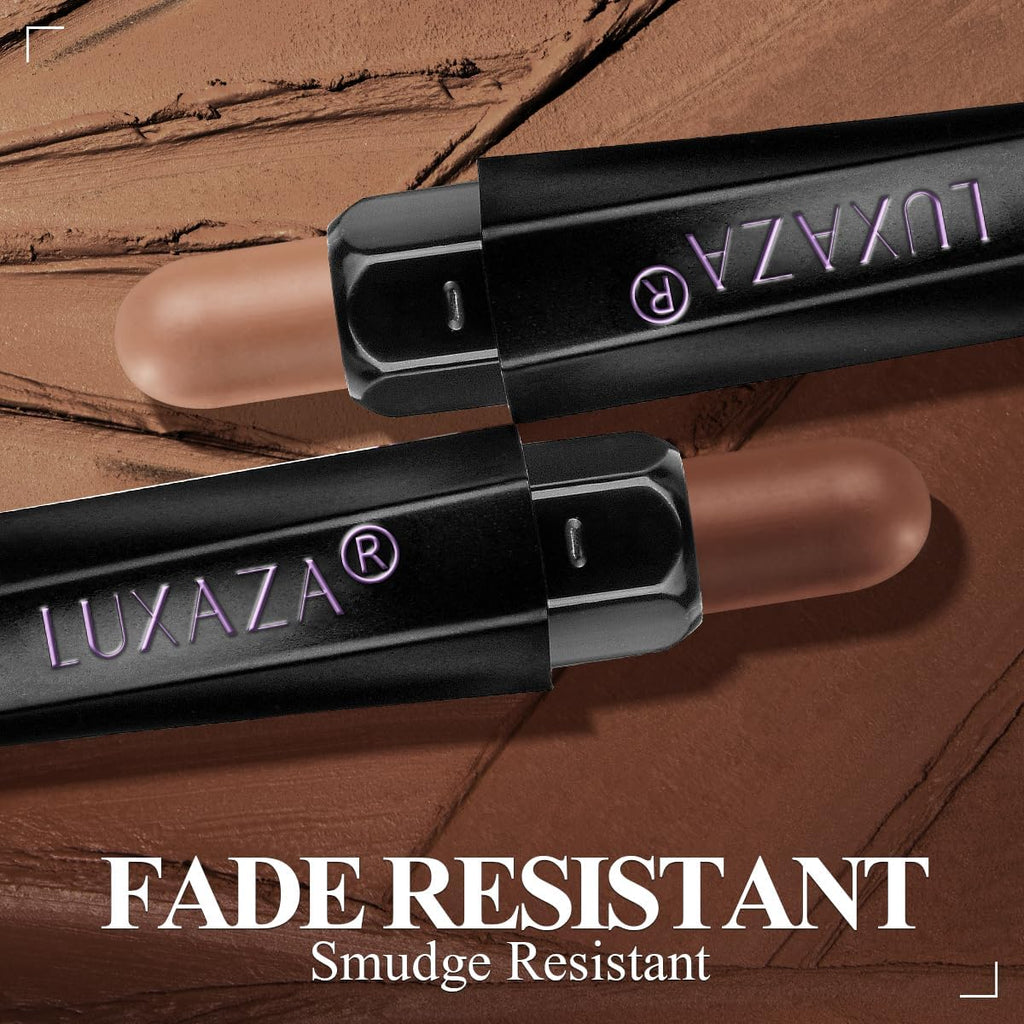 LUXAZA PRO Brown Eyeshadow Stick Makeup 6PCS Set, Neutral Eyeshadow Palette Matte Cream Eye Shadow Eyeliner Brightener Pencil Crayon - BROWN CASHMERE