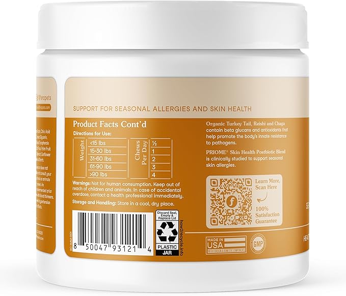 Fera Pets Dog Allergy & Immune Support with Turkey Tail Mushroom, 90 Chews