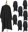 ST-BEST-P Haircut Cape Black Hair Cutting Salon Barber Capes Waterproof hairdressing for Clients Men Adults (8PCS-Barber Capes)