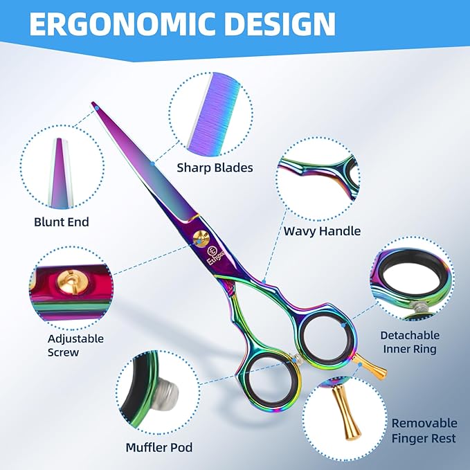 Ethyxe Hair Scissors Shears Professional - 6.5-Inch Barber Scissors Set