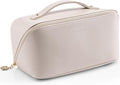 VLANDO Makeup Bag,Women Travel Toiletry Case,Carry Handle,Off White