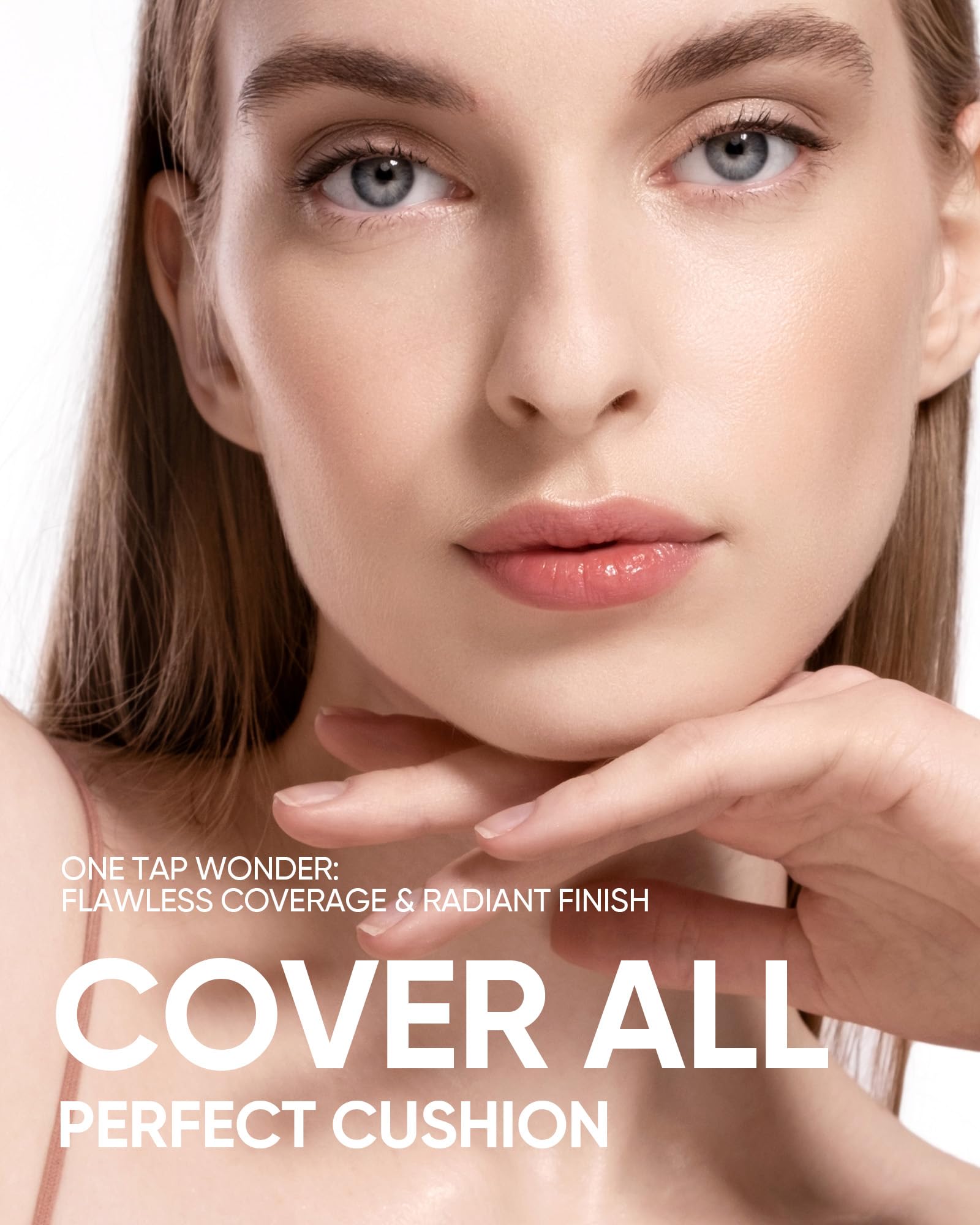 SKINTIFIC Cushion Foundation | Full coverage, Weightless, Skin fit, Satin Glow Finish, Oil-Control Waterproof Foundation, Sweatproof Flawless BB Cream CC Korean Makeup