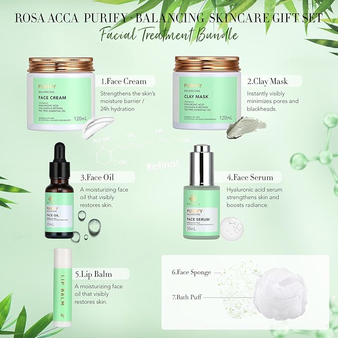 30 Pcs Mother's Day Gift for Mom, Facial Skin Care Set for Men & Women, Self-Care Home Spa Gift Basket Set, Tea Tree Essential Oil, Dad, Bath & Body Gift Set, Christmas, Anniversary, Birthday, Wife