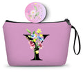 Appreciation Initial Monogram Gifts for Sisters from Sister Employees Team Bride Womens Unique Mom Personalized Makeup Cosmetic Bag with Mirror Mothers Day Christmas Graduation Y