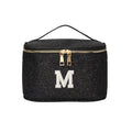 EURYNOME Makeup Bag with Custom Letter M, Water-Resistant Travel Organizer Pouch, (8.3x5.1x5.1 Inch) Cosmetic Case for Women