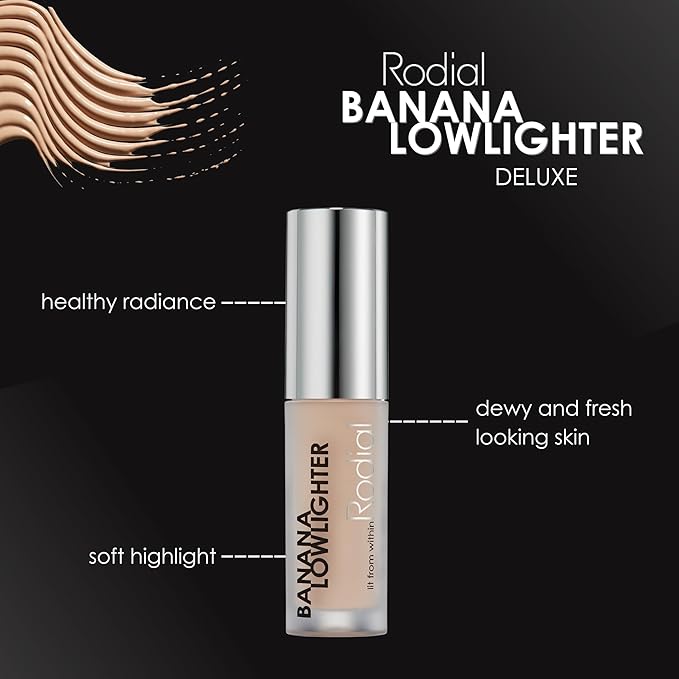 Rodial Banana Lowlighter Travel Size Liquid Concealer & Color Corrector 0.05 fl oz, with Hyaluronic Acid, Vitamin E & Caffeine for Dark Circles, Mini Yellow Under Eye Brightener for Lightweight Finish