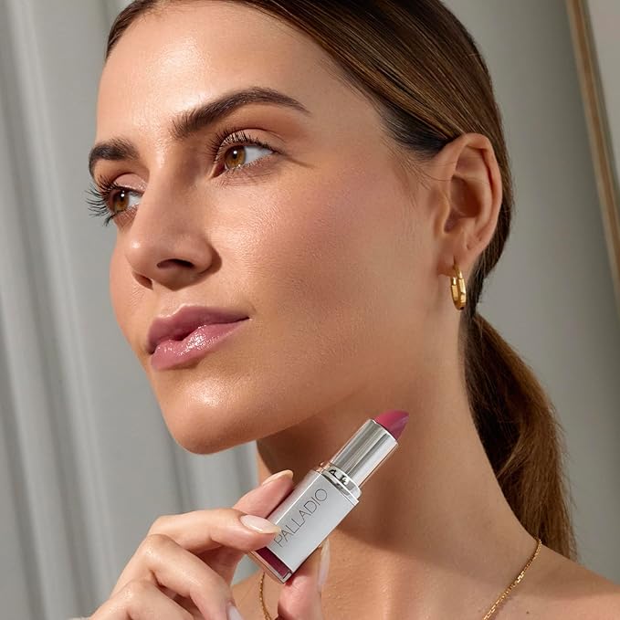 Palladio Herbal Lipstick, Rich Pigmented and Creamy, Infused with Aloe Vera, Chamomile & Ginseng, Prevents Lips from Drying, Combats Fine Lines, Long Lasting Lipstick, Rosey
