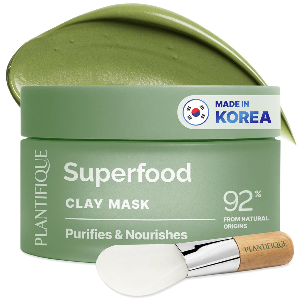 PLANTIFIQUE Korean Clay Mask for Pore Cleansing, Face Masks Skincare 3.88oz
