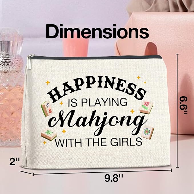 UPNEGE Mahjong Gifts Makeup Bag Accessories for Women Lovers Players