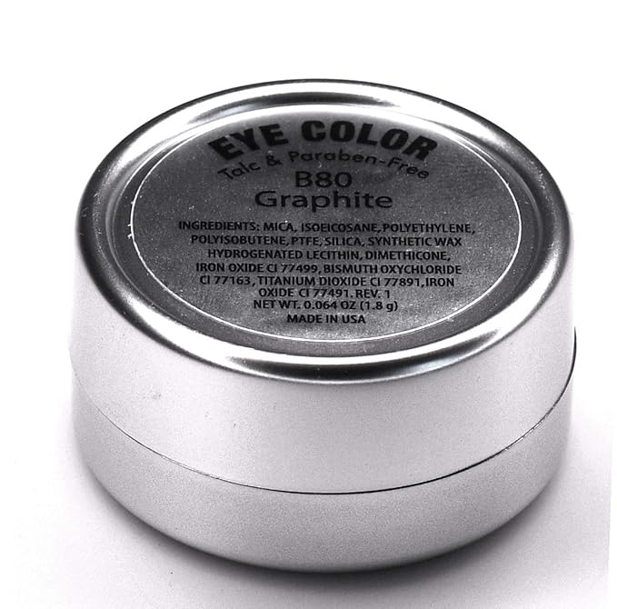 Pure Ziva Graphite Grey Navy Smokey Shimmering Pressed Powder Single Vegan Eyeshadow; Talc, Paraben & Cruelty Free