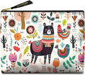 GEGEPINK Cute Makeup Bag for Purse Waterproof Cosmetic Bags for Women Funny Smooth Zipper Travel Toiletry Pouch 10X8 Inches-Creamy Alpaca Makeup pouch