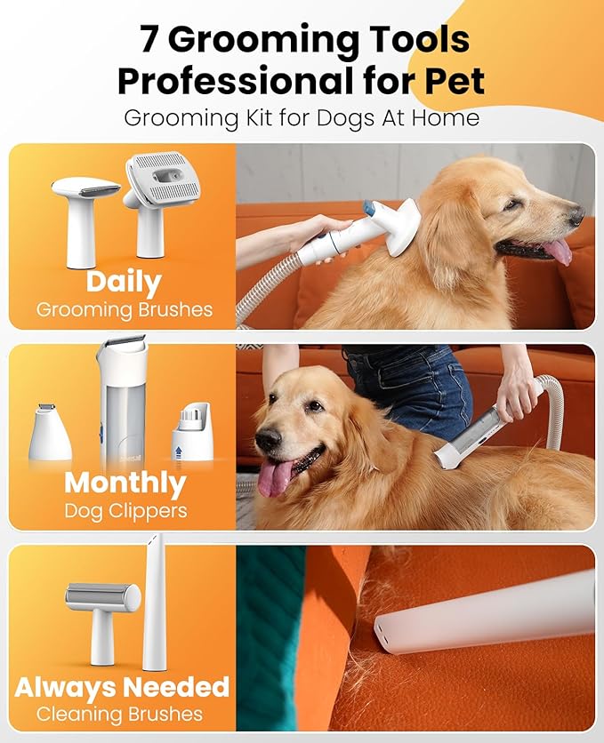 oneisall Dog Grooming Vacuum Kits with Clipper