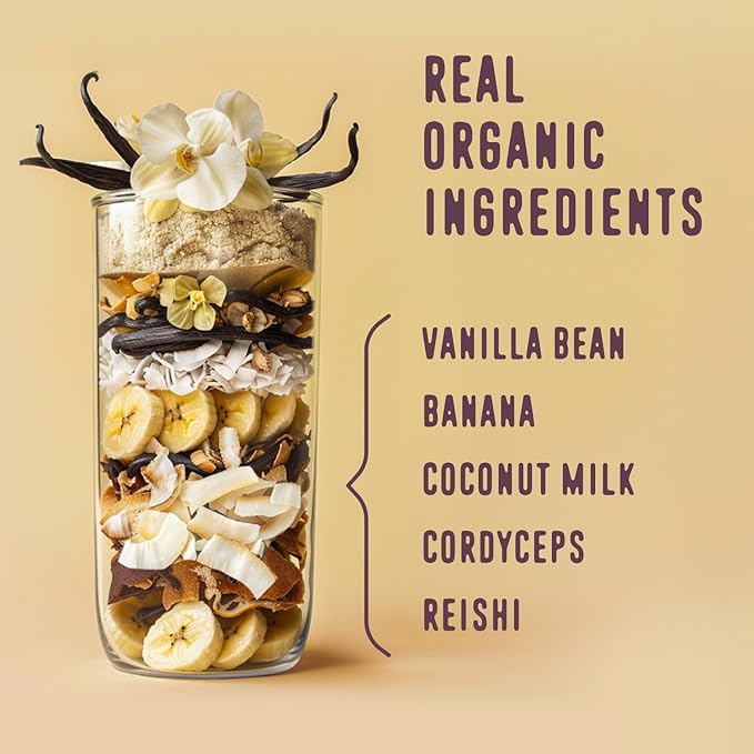 FlavCity Vanilla All in One Protein Shake Powder - On the Go Meal Alternative + Collagen Peptides, Reishi & Cordyceps - Focus, Skin, Hair & Joint Support - 100% Grass Fed Whey, 20 Servings