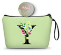 Appreciation Initial Monogram Gifts for Sisters from Sister Employees Team Bride Womens Unique Mom Personalized Makeup Cosmetic Bag with Mirror Mothers Day Christmas Graduation Y