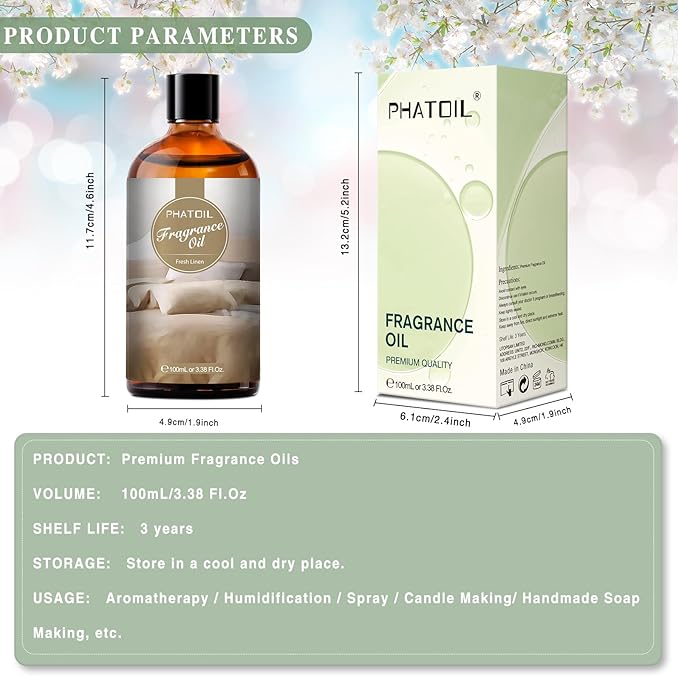 PHATOIL Fresh Linen Fragrance Oil for Diffuser Aromatherapy 3.38FL.OZ