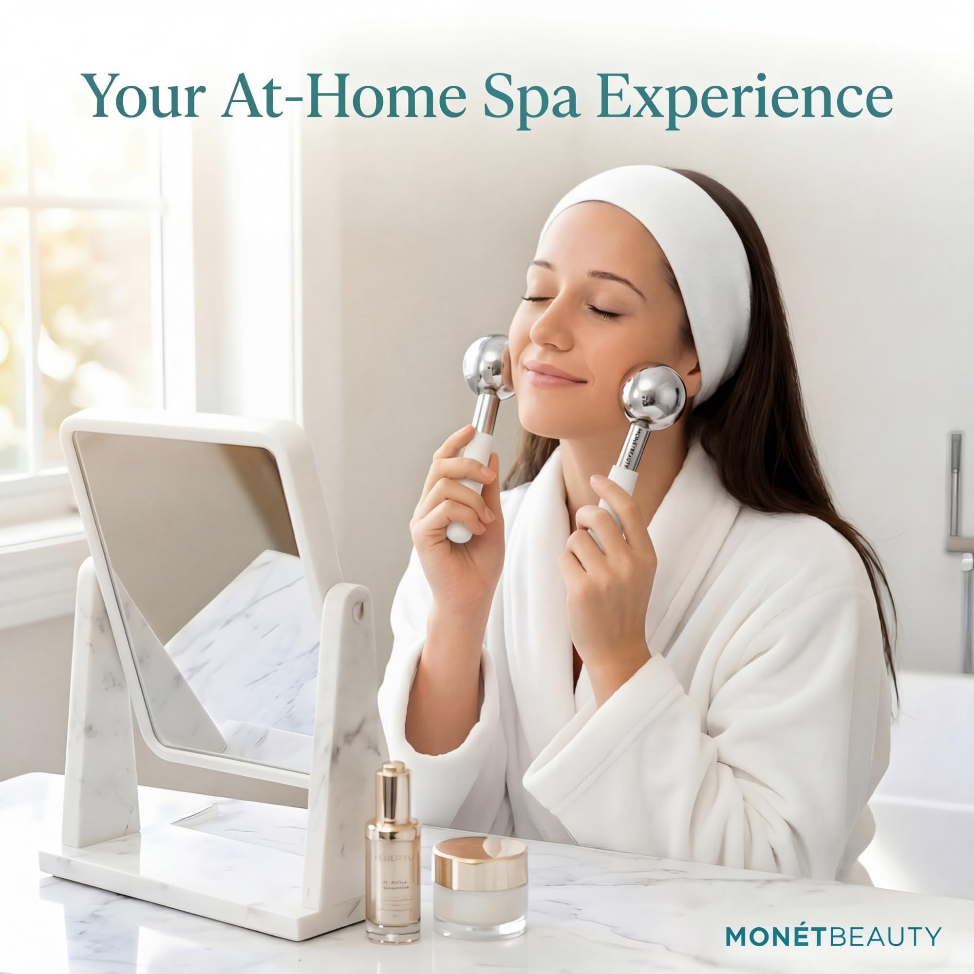 MonétBeauty Tighten Skin, Depuff & Sinus Relief? Try Stainless Steel Ice Globes for Facials, Durable Cryo Globes Tighten Pores, Face Globes for Facial Massages & Daily Beauty Routines
