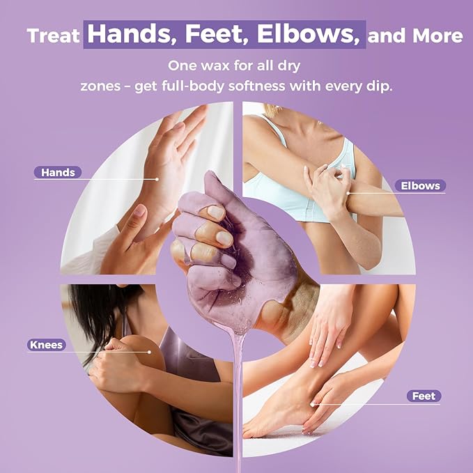 GIRLEARLE Paraffin Wax Refills 10 Packs for Paraffin Wax Bath Machine - for Dry Cracked Skin on Hands, Feet, Elbows - Moisturizing Hydration to Relieve Stiff Muscles & Joints (Lavender)