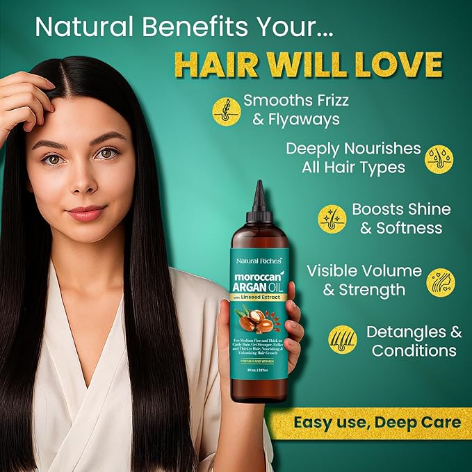 Moroccan Argan Oil with Linseed Extract 8 Fl Oz