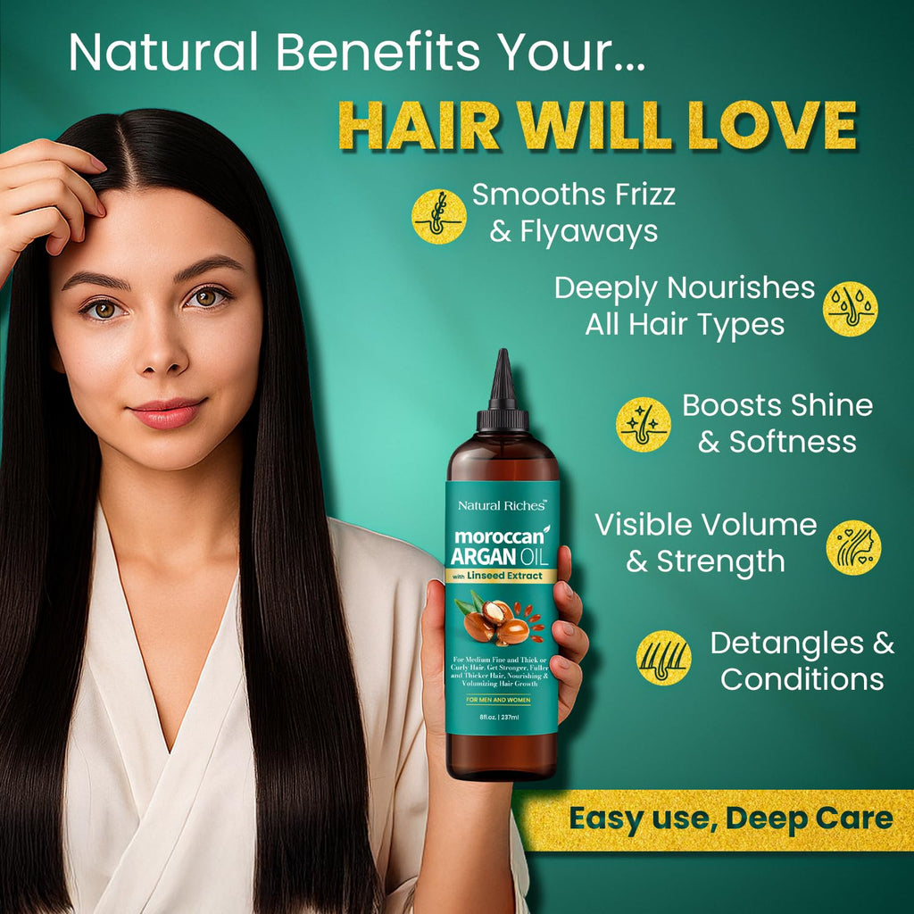 Moroccan Argan Oil with Linseed Extract 8 Fl Oz