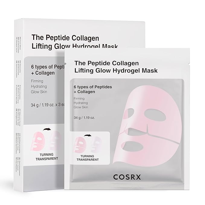COSRX Pink Peptides Collagen Lifting Glow Hydrogel Face Masks 3 EA