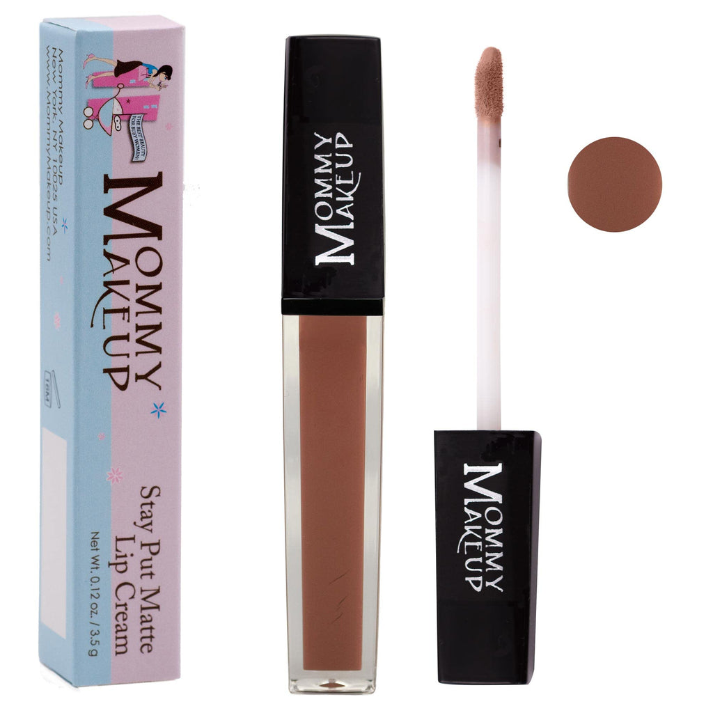 Mommy Makeup Stay Put Matte Lip Cream, Kiss-proof Lipstick (Roxie)